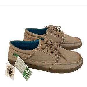 Sanuk Lil TKO Tan/Khaki Lace Up Boys Youth Shoes Size 4 NWT